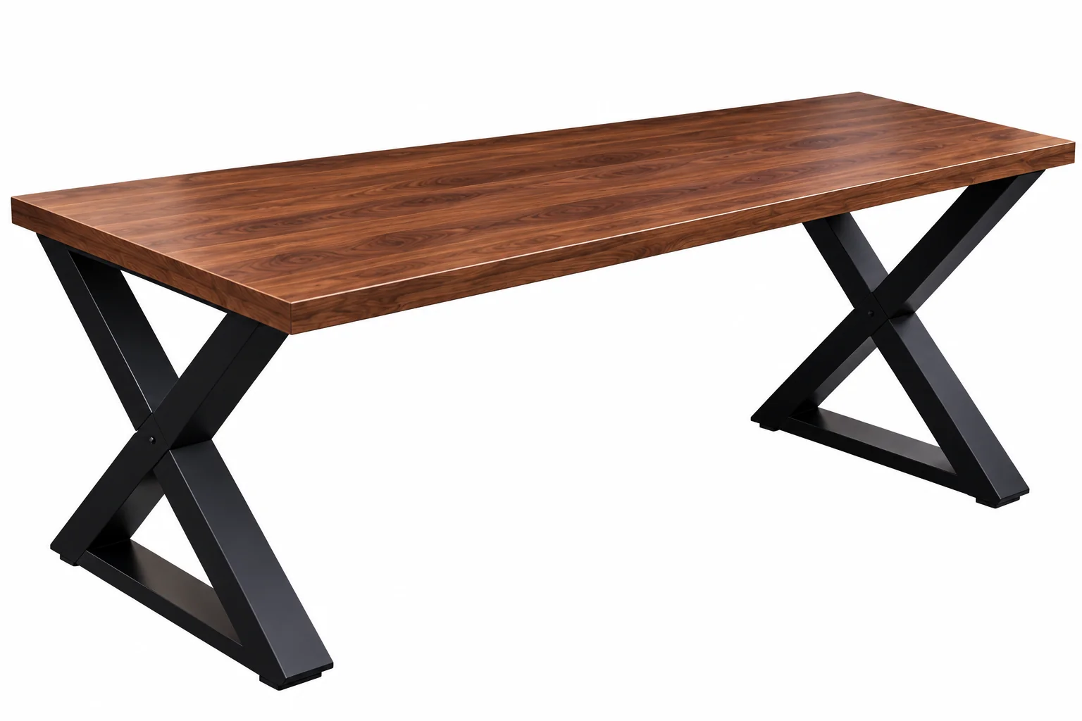 Bureau Cross Bois — Plateau bois · Pieds noirs en X