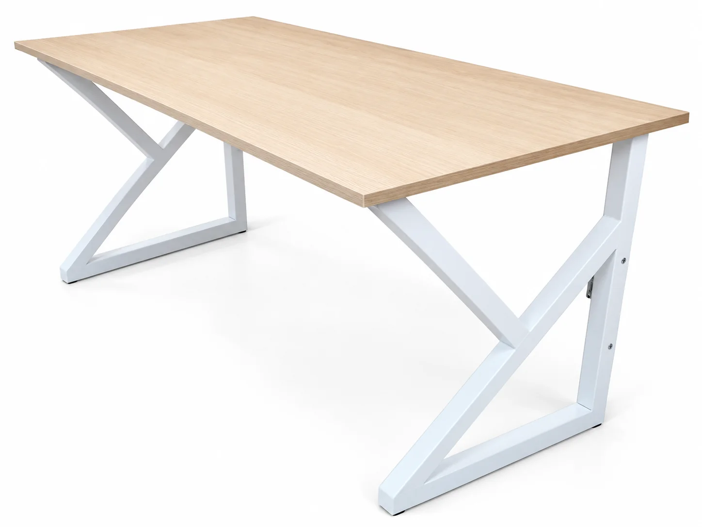 Bureau Zénith Clair — Plateau clair · Piètement blanc